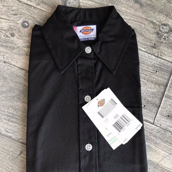 Dickies Tops Dickies Short Sleeve Womens Work Shirt Xxs Black
